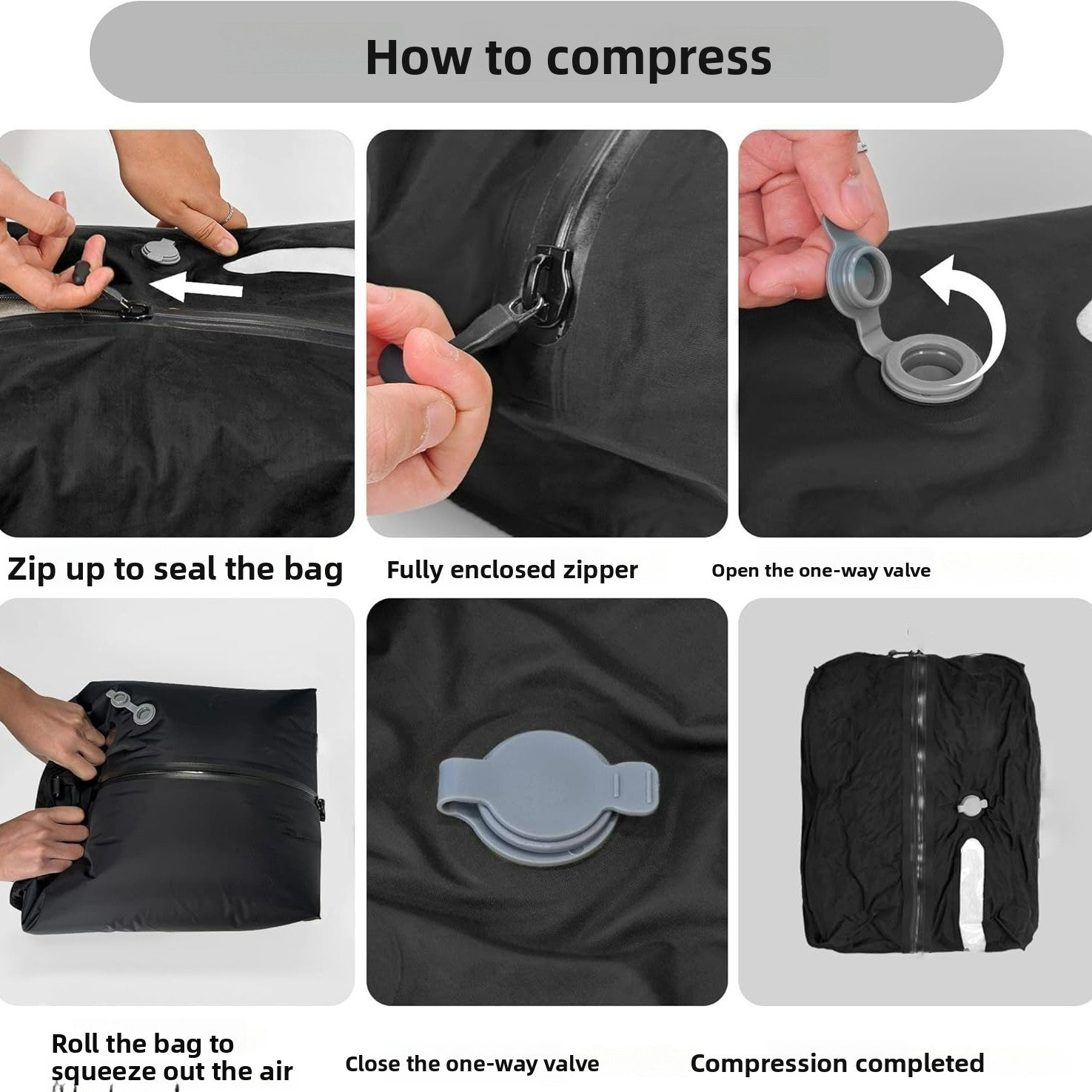 Vacuum packing bags in use
