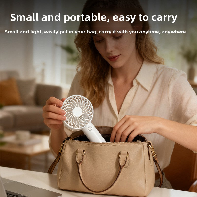 Handheld fan folded