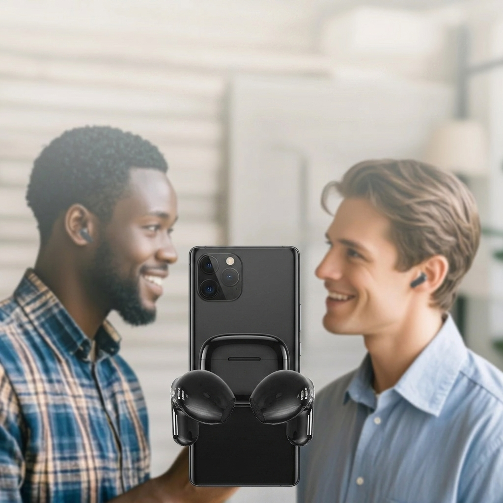 Roamly LinguaBuds wireless earbuds detail shot